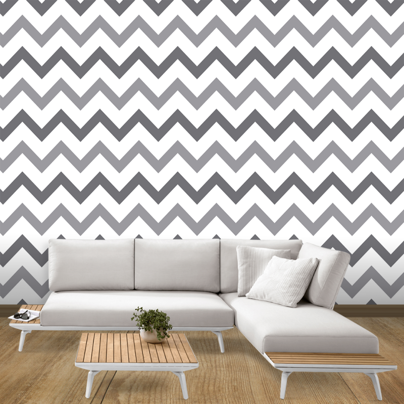 Papel pintado Zig Zag Gris Petroleo Duo