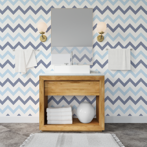 Papel pintado Zig Zag Azul Duo