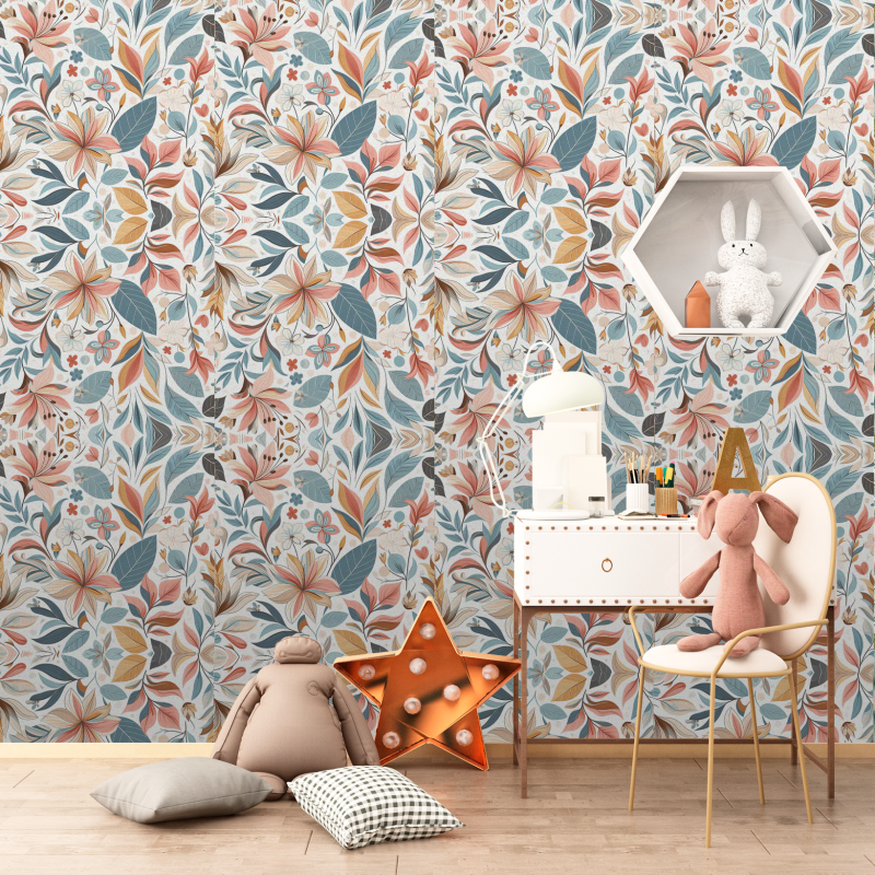 Papel Pintado Floral Multicolor Vibrante