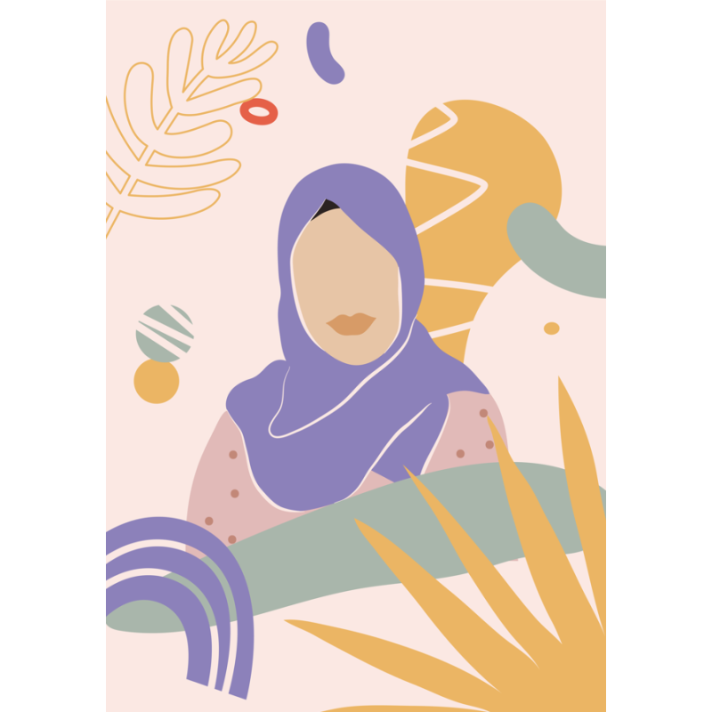 Lámina Decorativa Mujeres Lila