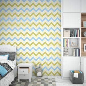 Papier peint Zig Zag vert...