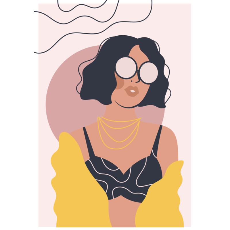 Lámina Decorativa Mujeres Minimalista Rosa