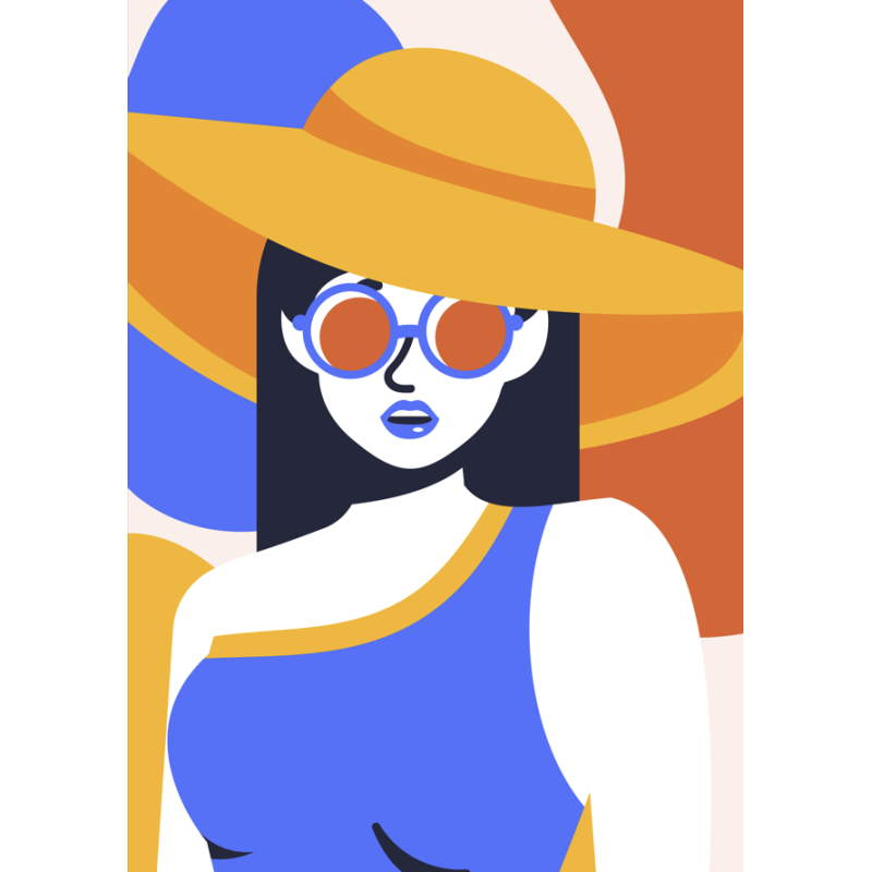 Lámina Decorativa Mujeres Naranja