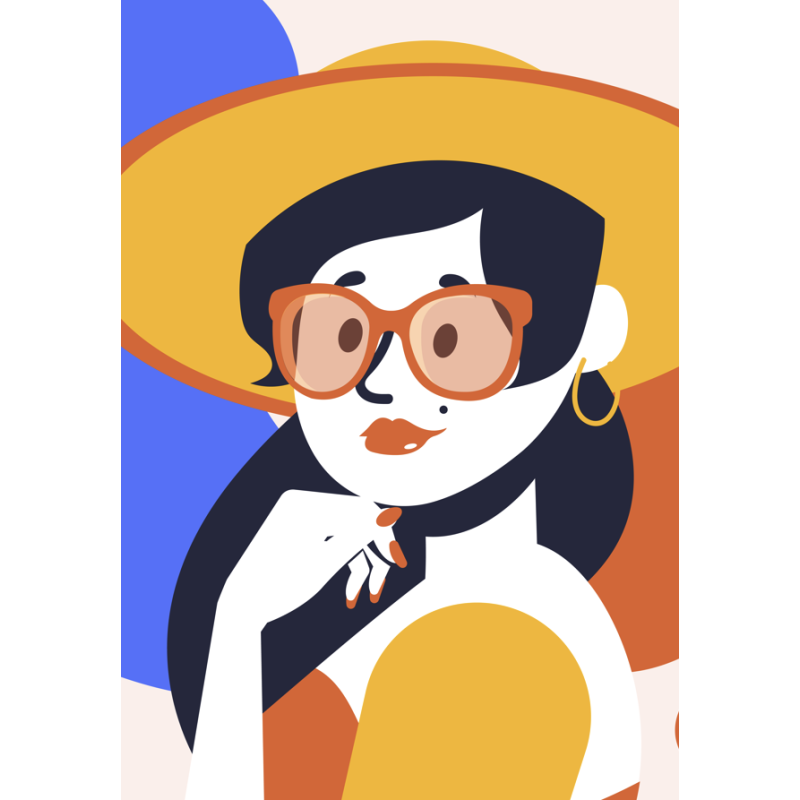 Lámina Decorativa Mujeres Naranja