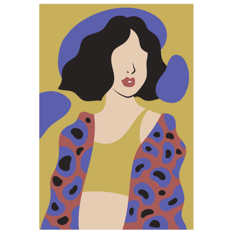 Lámina Decorativa Mujeres Retro