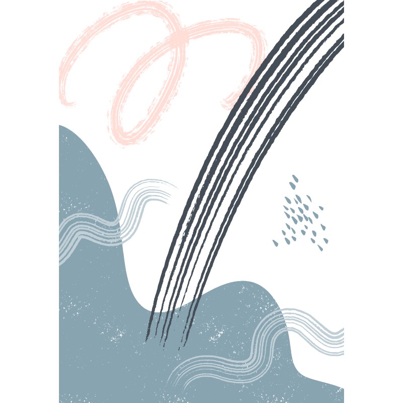 Decorative Modern Abstract Blue Print