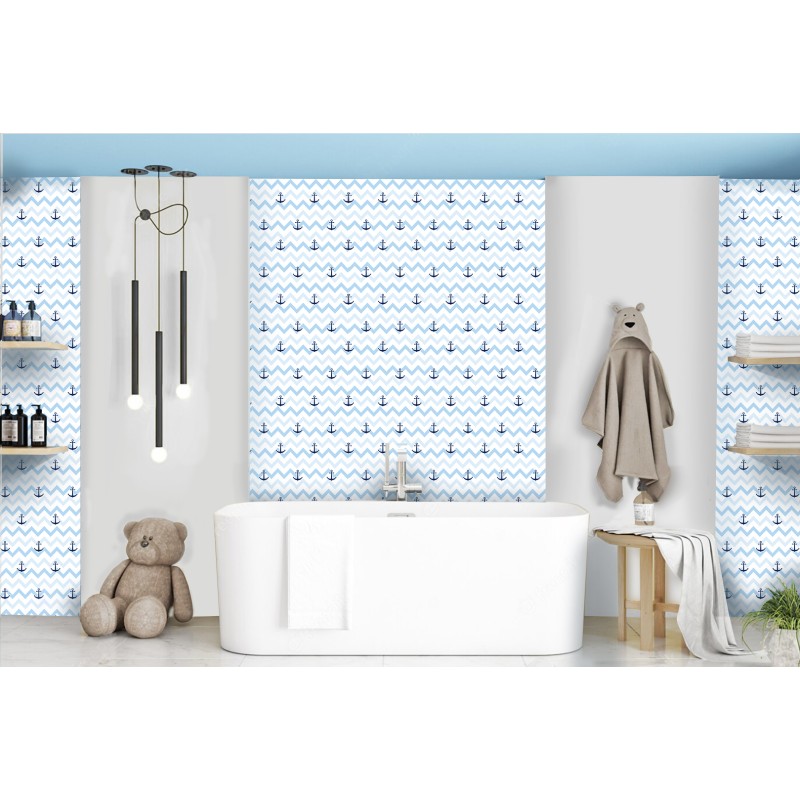 Children's wallpaper Blue Anchors