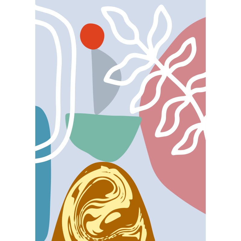 Lámina Decorativa Moderno Abstracto Multicolor