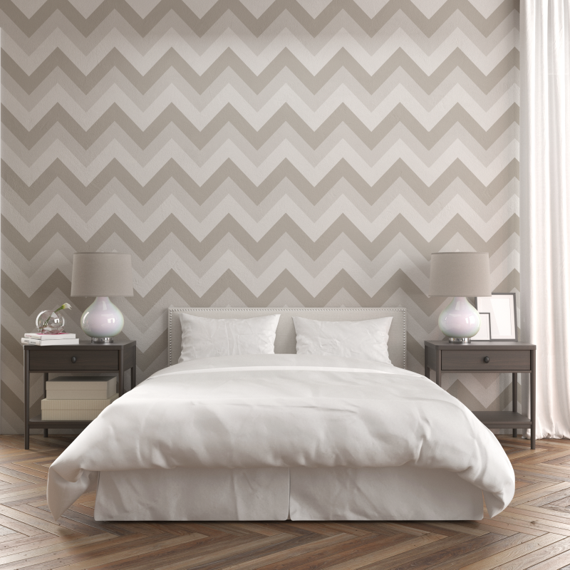Papel pintado Zig Zag Gris Marron