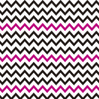 Zig Zag Magenta & Schwarz Tapete