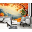Fotomural Paisaje Bosque Naranja
