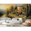 European Landscape Photomural with House and Riverside Path
