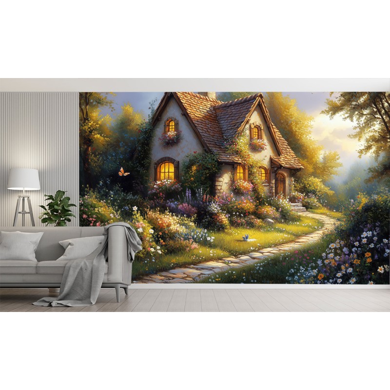 Floral House Landscape Photomural