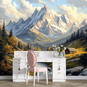 Snowy Mountain Landscape...