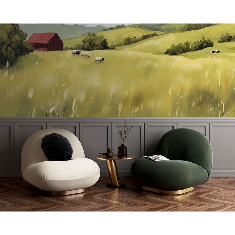 Fototapete Bergbauernhof Landschaft