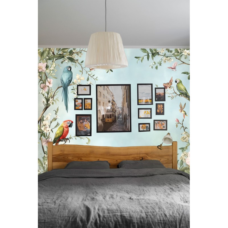 Muraux Paysage Avec Oiseaux et Fleurs