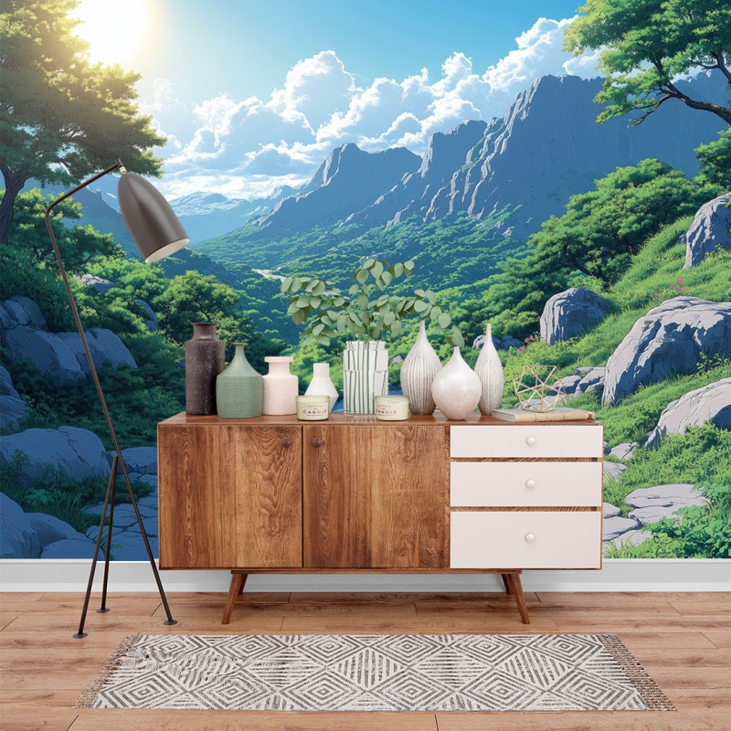 Fresque Murale Paysage Alpin