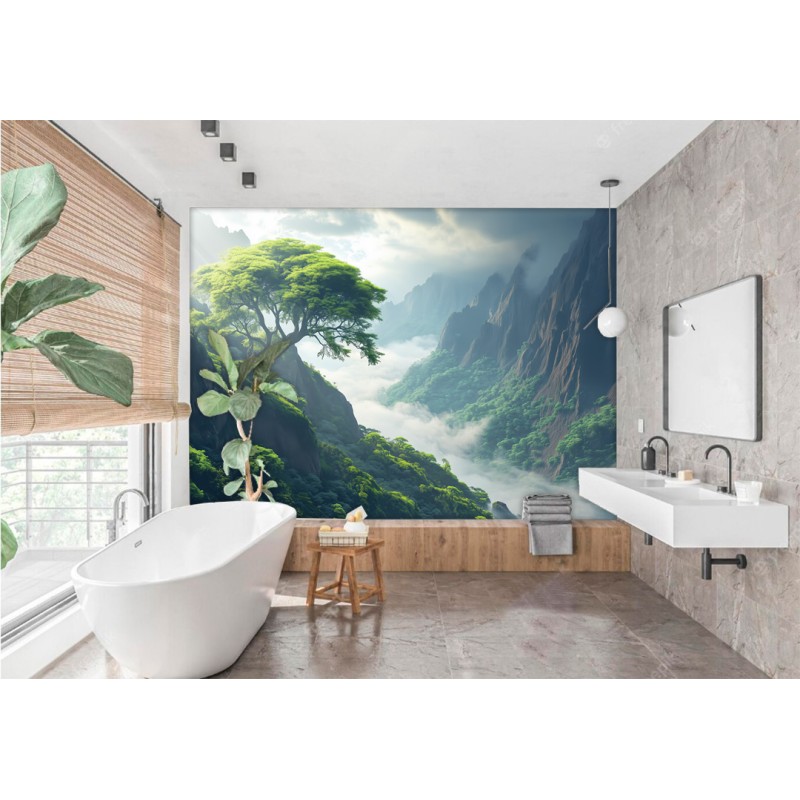 Fresque Murale Paysage Arbre de Vie