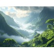Cloudy Valley Landscape Photomural