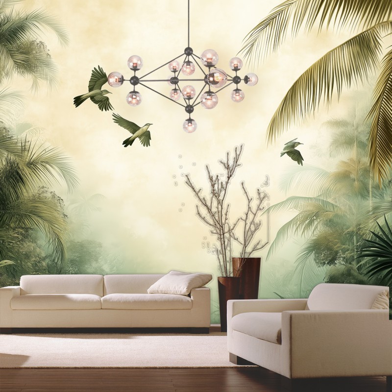 Fresque Murale Paysage Oiseaux d'Eden