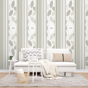 Floral Stripes Wallpaper