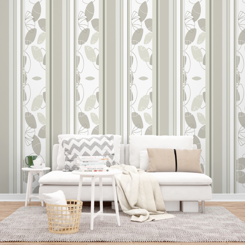 Floral Stripes Wallpaper