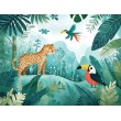 Fresque Murale Enfant Jungle Animaux Sauvages