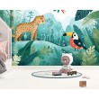 Fresque Murale Enfant Jungle Animaux Sauvages