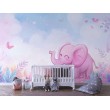 Pink Baby Elephant Children's Photomural
