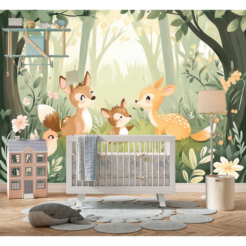 Squirrel Family Children's Photomural