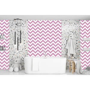 Papier peint Zig Zag Pink XL