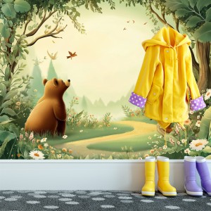 Fresque Murale Enfant Ours...