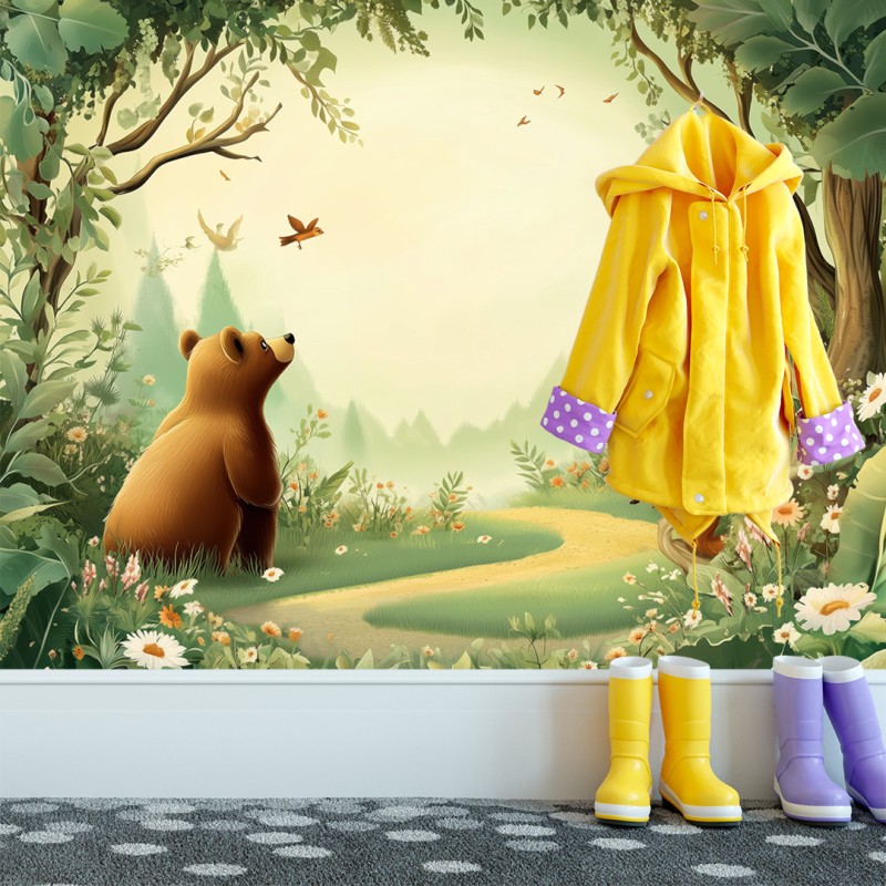 Kinder Fototapete Bär und Fuchs