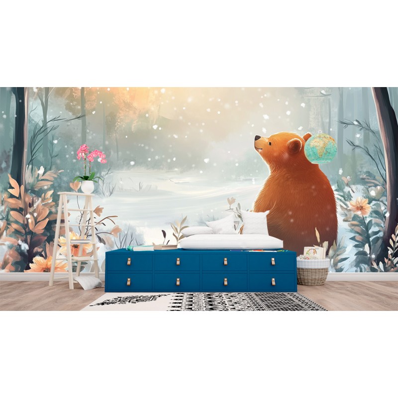 Fresque Murale Enfant Sur l'hiver