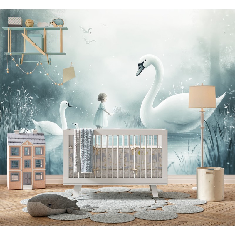 White Swans Children's Photomural