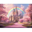 Fresque Murale Enfants Château arc-en-ciel