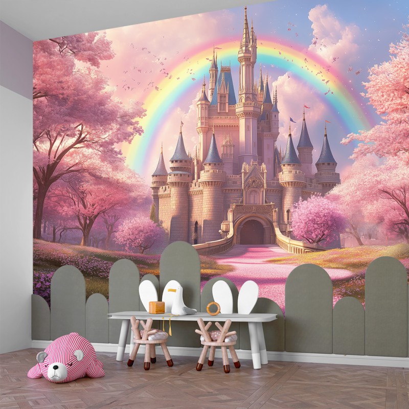 Regenbogenschloss Kinder Fototapete