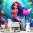 Violet Mermaid Children's Photomural
