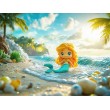 Fotomural Infantil Sirena En La Playa