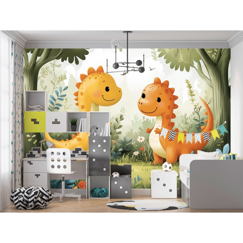 Fotomurale Per Bambini Con Dinosauri Animati