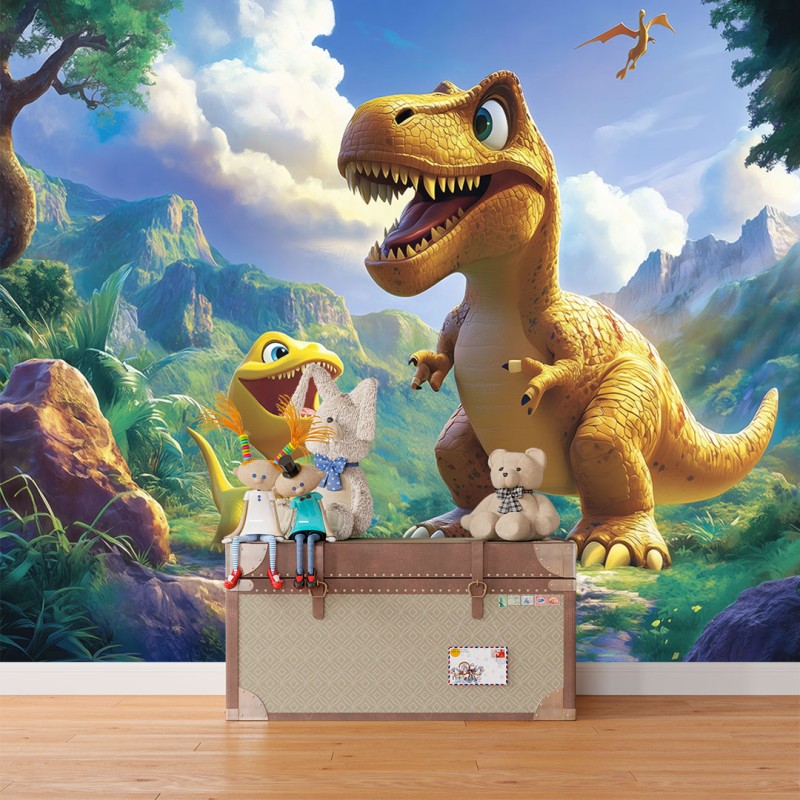 Fotomurale Per Bambini Amici Dinosauri