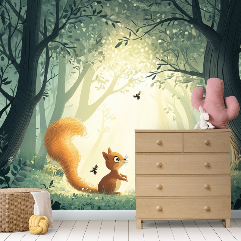 Fotomurale Per Bambini Scoiattoli Innamorati