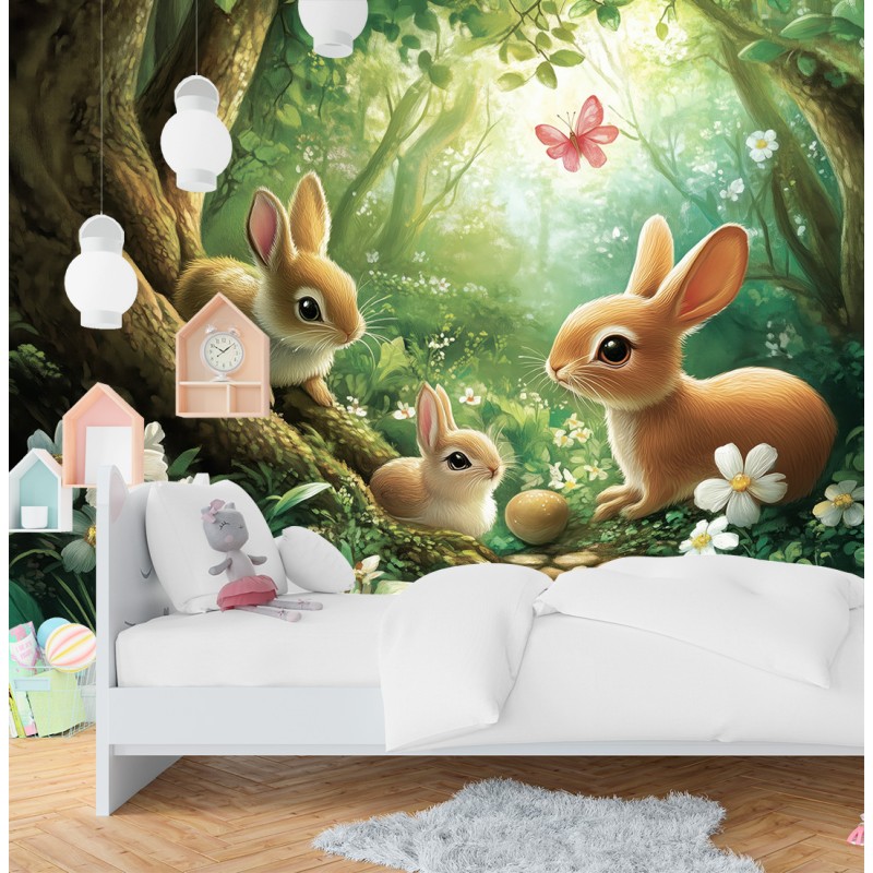 Ostern im Wald Kinder Fototapete