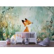 Watercolor Baby Fox Children's Photomural