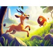 Fresque Murale Enfants Lion et Gazelle