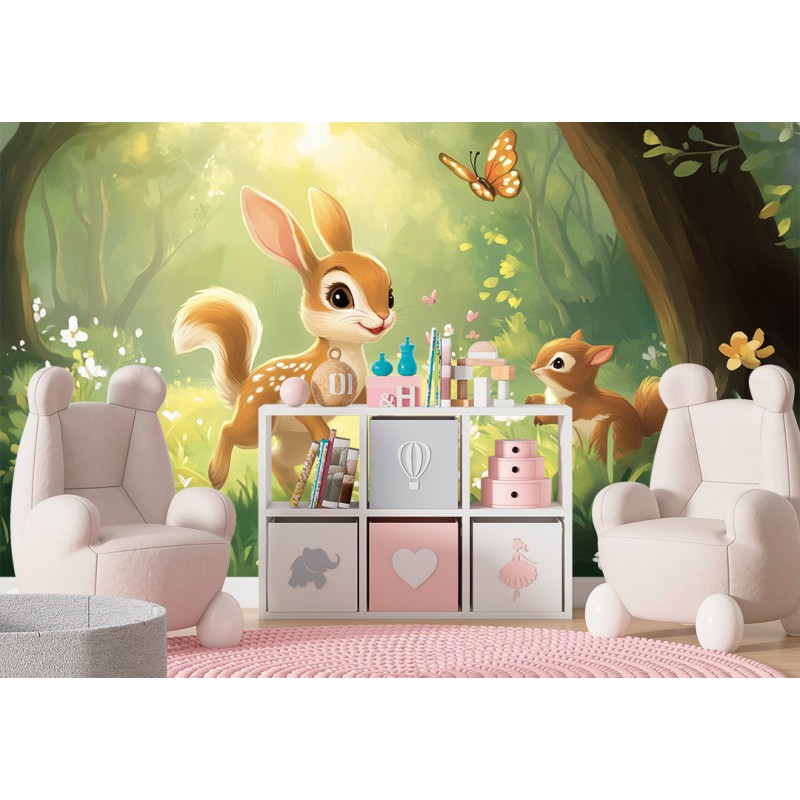 Fresque Murale Enfants Animaux Ludiques