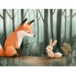 Children's Photomural Fox and Rabbit