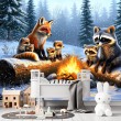 Snowy Animals Children's Photomural