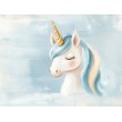 Fresque Murale Enfants Licorne Aquarelle