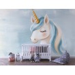 Fresque Murale Enfants Licorne Aquarelle